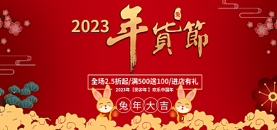 2023年货节2023兔年大吉海报