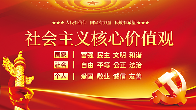 党建风国家社会社会主义核心价值观党史海报