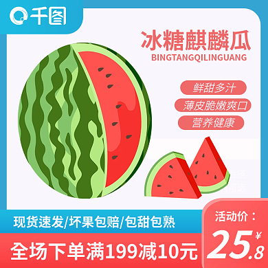 电商小清新休闲百搭多色可选瓜果水果西瓜主图