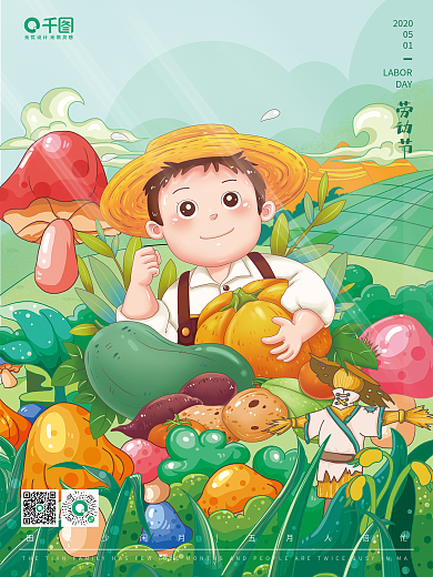 五一劳动节创意202005海报