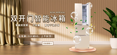 冰箱家电智能双变频大容量banner