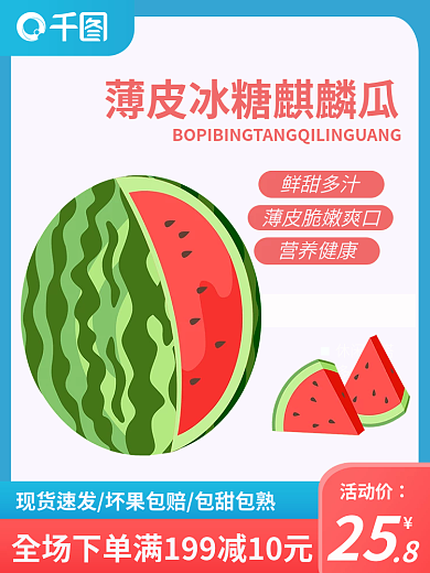 电商小清新休闲百搭多色可选瓜果水果西瓜主图