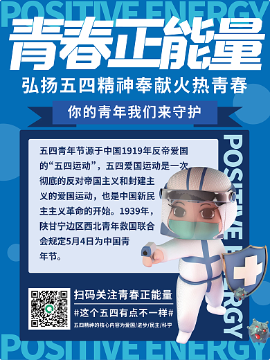 五四青年节医疗青春正能量五四运动海报