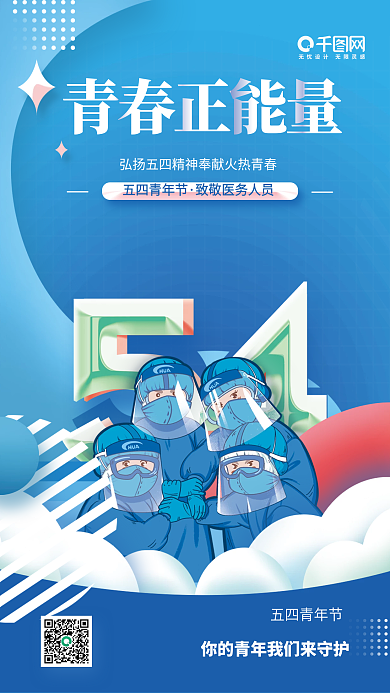五四青年节医疗借势海报