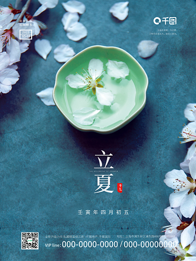 立夏节气摄影图地产行业简约大气海报