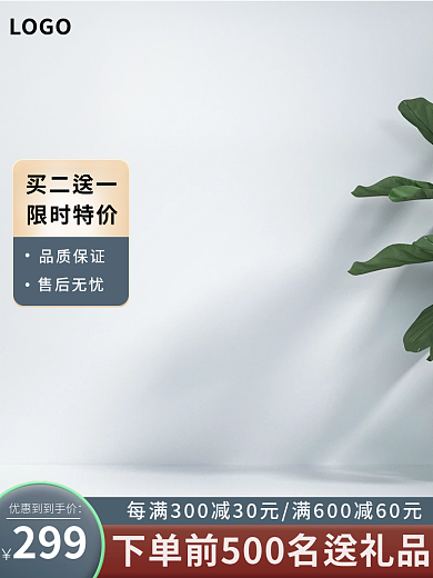 电商家居LOGO买二送一厨房用品主图