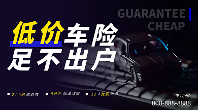 简约时尚CHEAP低价车险banner广告海报