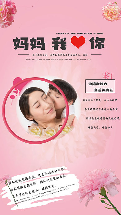 祝福母亲妈妈我妈妈康乃馨海报