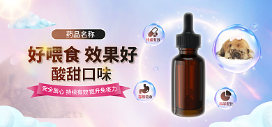 狗狗宠物用品酸甜口味药品名称节日海报
