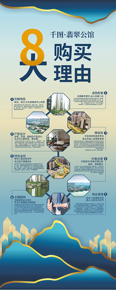 简约房地产优越地段距离火车站的8大理由宣传海报