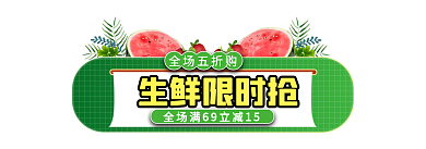 生鲜蔬菜水果生鲜限时抢全场五折购节电商标签胶囊入口图