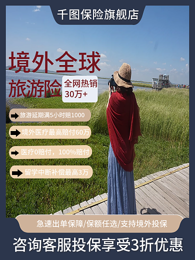 简约风30万全网热销旅游险促销活动主图