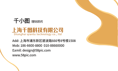 简约白金理财顾问上海科技名片