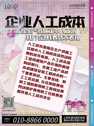 hr公司人工成本是构成部分展板海报