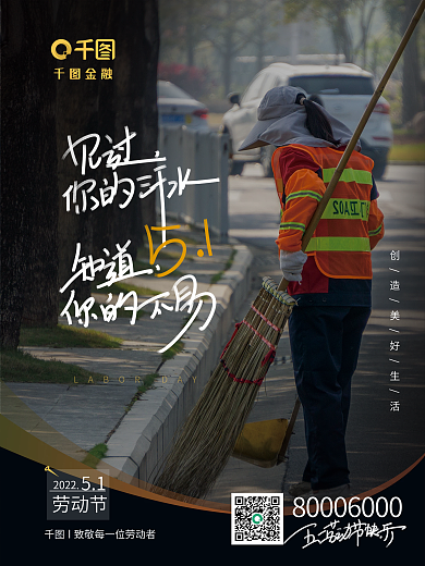 五一劳动节平凡人金融劳动节商业海报