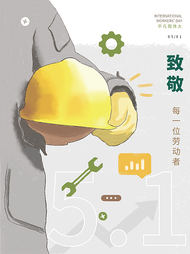 51工人致敬平凡而伟大劳动节海报
