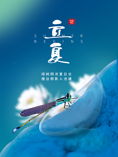 二十四节气立夏简约宣传海报