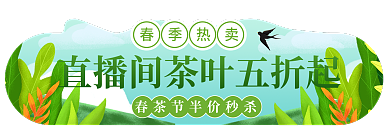 手绘风春季热卖促销活动入口胶囊banner
