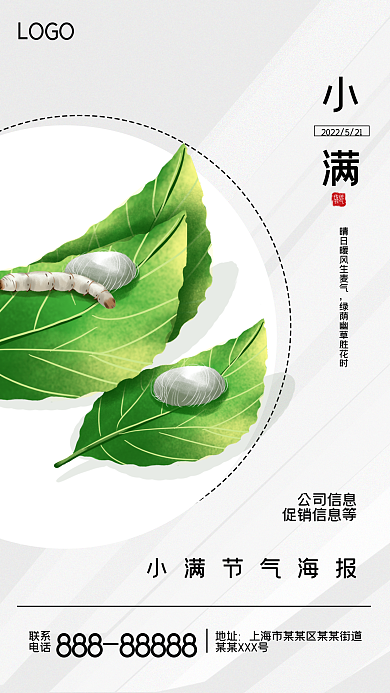 二十四节气白色小满传统节气