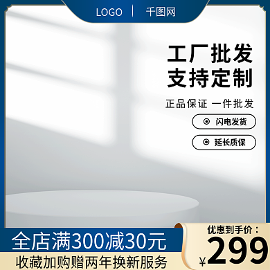 蓝色清新LOGO优惠到手价淘宝主图数码家电主图活动