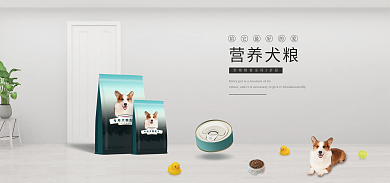 萌宠之家营养犬粮海报简约清新宠物
