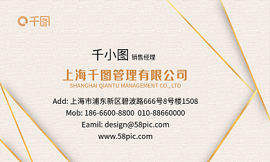 简约白金销售经理上海公司名片