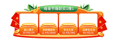 母亲节美妆甜心橘子新鲜猪瘦肉广告胶囊banner
