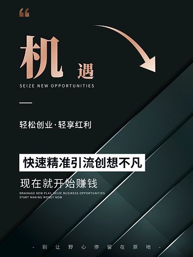 高级质感轻松创业轻享红利招募加盟招商系列海报