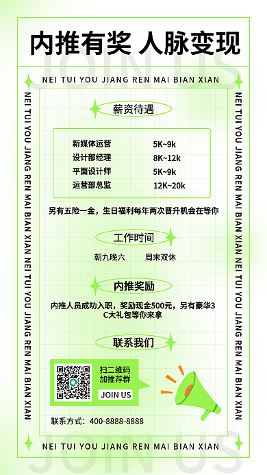 内部推荐联系我们内推奖励海报