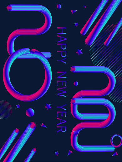 2022新年快乐元素海报套图