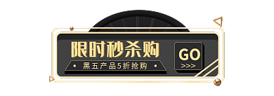 黑金风限时秒杀购GO节胶囊banner促销标签