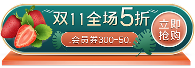 双十一小清新立即立即抢购活动胶囊banner