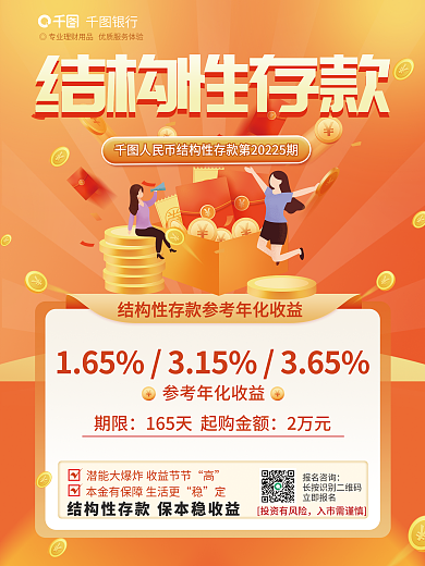 金融理财结构性存款银行银行结构性存款海报