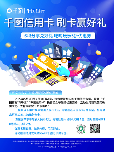 信用卡消费享优惠宣传海报