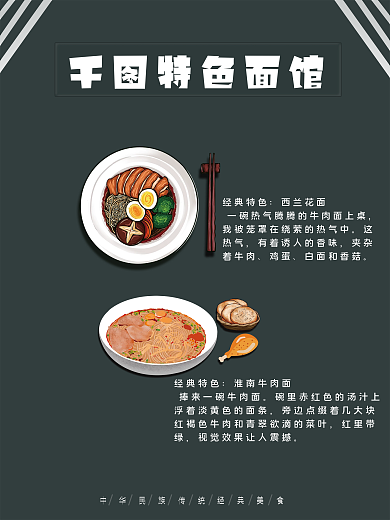 面馆海报经典特色西兰花面展示