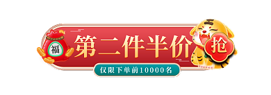 电商年货节第二件半价入口胶囊banner