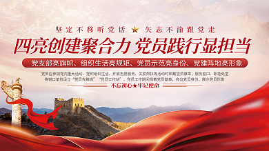 四亮服务窗口党员先锋岗活动宣传展板
