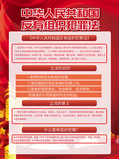 反有组织立法的目的立法的意义宣传系列海报