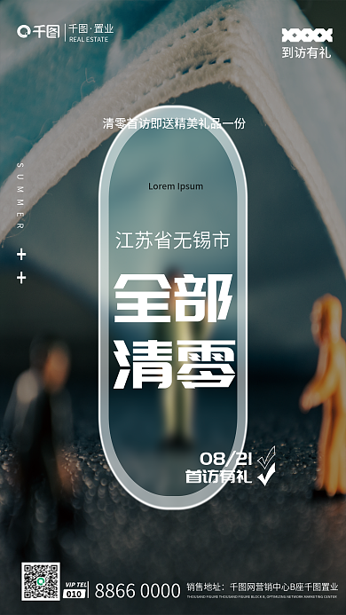 房地产疫情全部清零清零宣传公益摄影海报