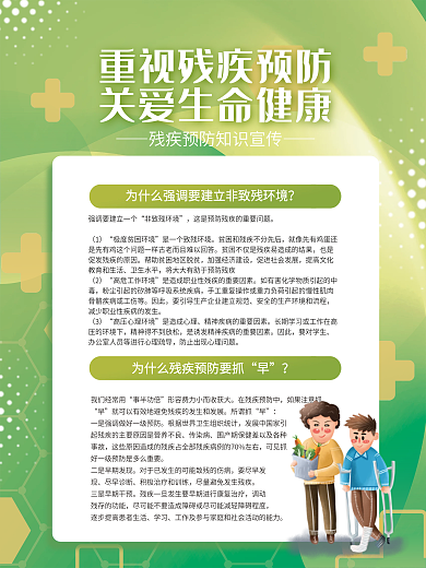 简约蓝色非致残环境卫生水平系列医疗科技海报套图