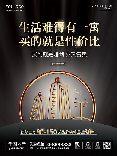 地产清盘火热招商宣传海报