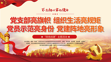 党建风忘心记命会议强调创建主题活动宣传展板