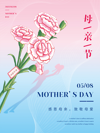 母亲节海报康乃馨节日海报