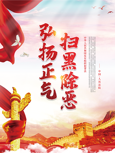 反有组织中国人民法院海报