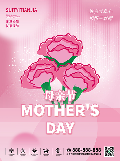 粉色康乃馨DAY母亲节