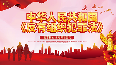党建风社会秩序经济秩序犯罪法宣传展板