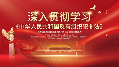 党建风规范化专业化水平反有组织犯罪法宣传展板