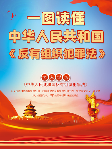 反有组织深入学习社会秩序宣传系列海报