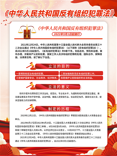 反有组织包括总则预防和治理宣传系列海报