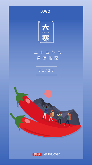 二十四节气果蔬系列手机海报大寒